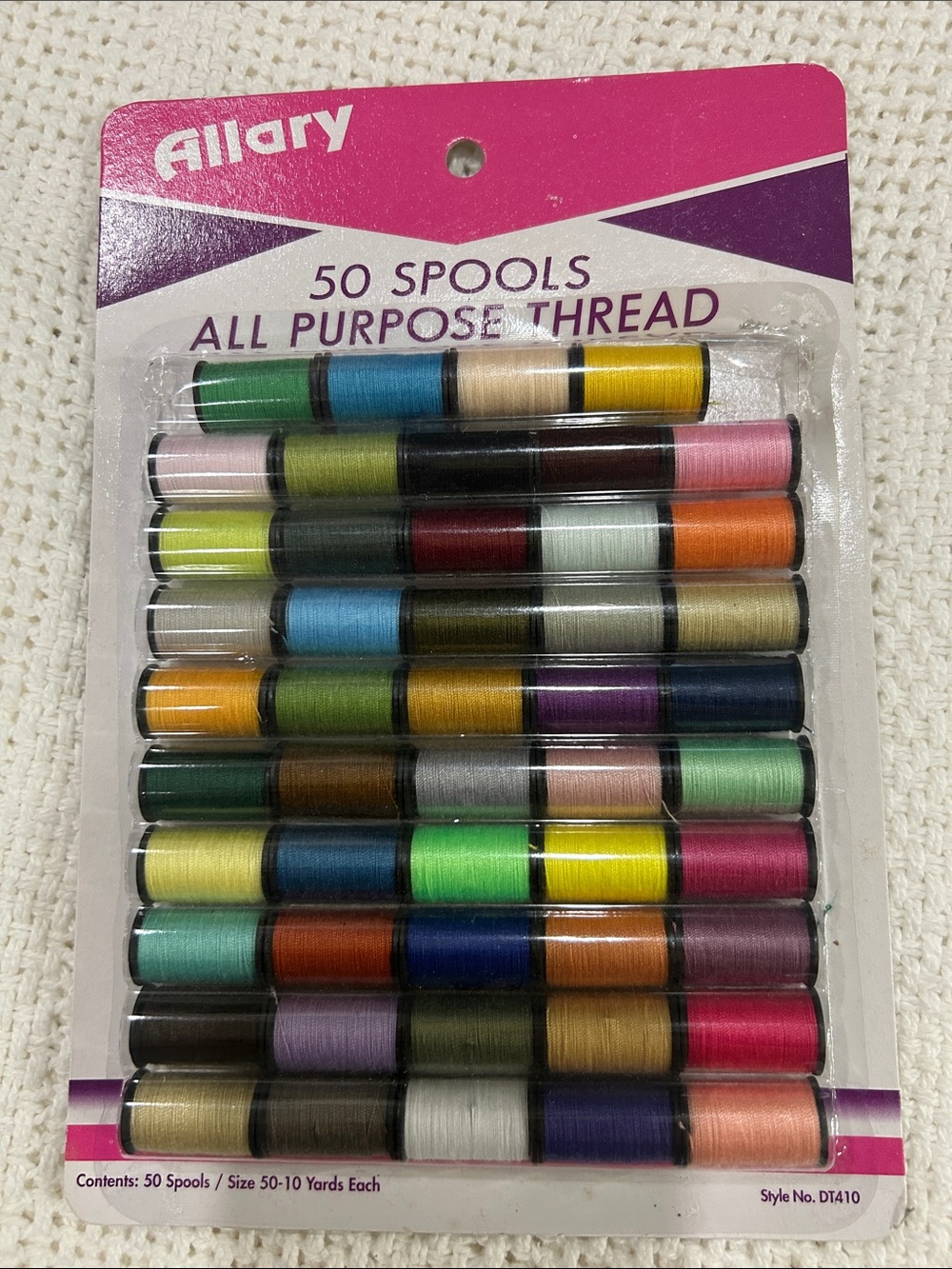 Allary 50 Spools All Purpose Thread Multi Colors ONE MISSING - found this way